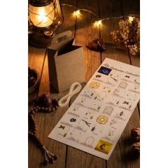 Ramazan Takvim Seti - 30 Günlük Advent Calendar Sticker - 30 Adet Kraft El Geçme Çanta - 10m Jüt İp
