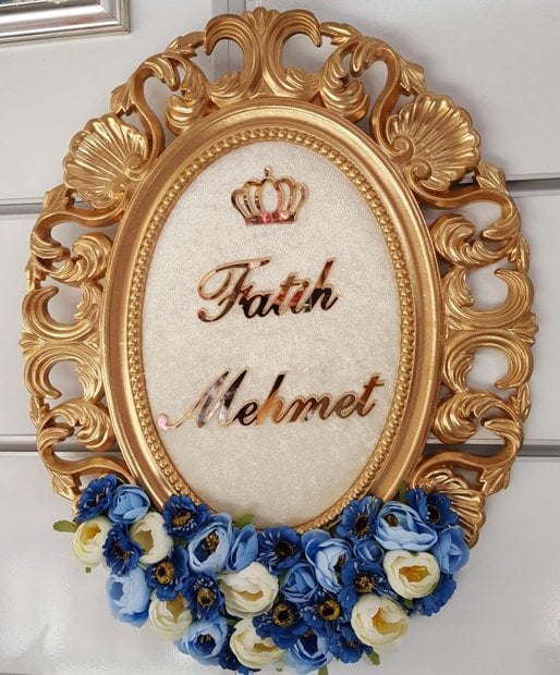(Süslü) Polyester Kadife Kaplı  Çerçeve Kapı süsü