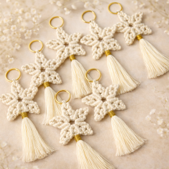 Yıldız şeklinde makrome Anahtarlık