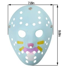 Mavi Renk Kırmızı Çizgili Tam Yüz Hokey Jason Maskesi Hannibal Maskesi