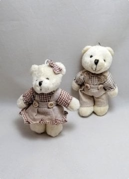 Krem Ayıcıklı Elbiseli Anahtarlık (11,5x8) ERKEK