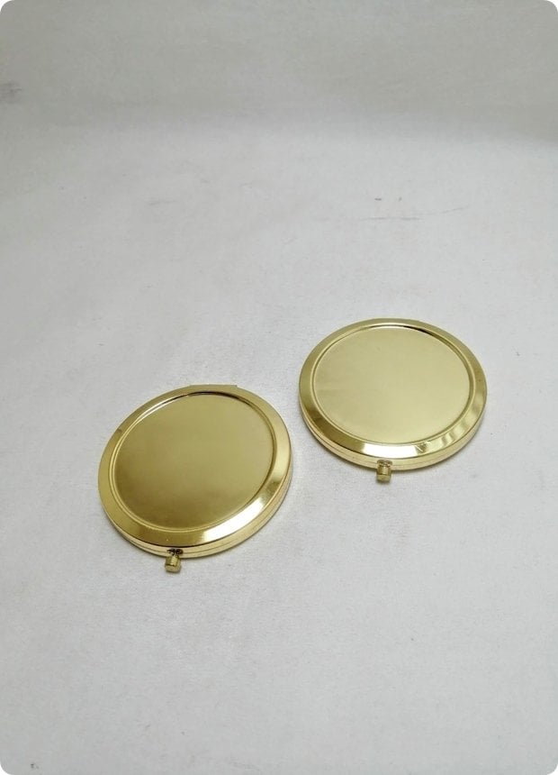 12 li Yuvarlak (Metal) Sade Makyaj / El aynası