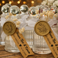 Kristal kapaklı cam şişe hediyelik(20 adet)