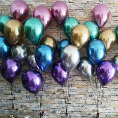 Krom Balon Karışık Renk 50 Adet