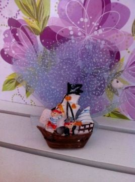 Korsan Gemili Doğum Günü Süslü Magnet Süssüz Sadece Korsan Gemi Magnet 10 Ad/pkt