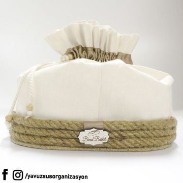 Kraft Dekorlu Keseli Ekmek Sepeti 1 TANE