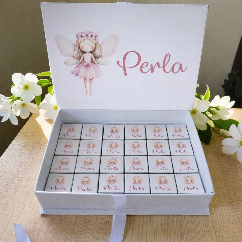 24 lü peri kızı isme özel lüks çikolata kutusu