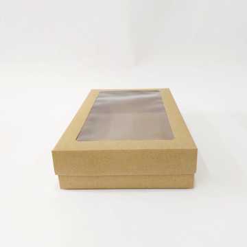 25x15x5 cm Pencereli Kraft Karton Asetat Kutu
