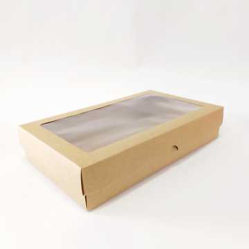 25x15x5 cm Pencereli Kraft Karton Asetat Kutu