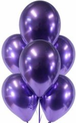 Mor Renk Krom Balon 5 Adet
