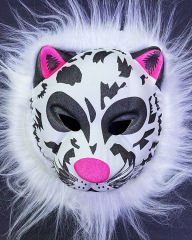 Beyaz Peluş Saçlı Kırılmaz Yumuşak Tiger Kaplan Maskesi 22x19 cm