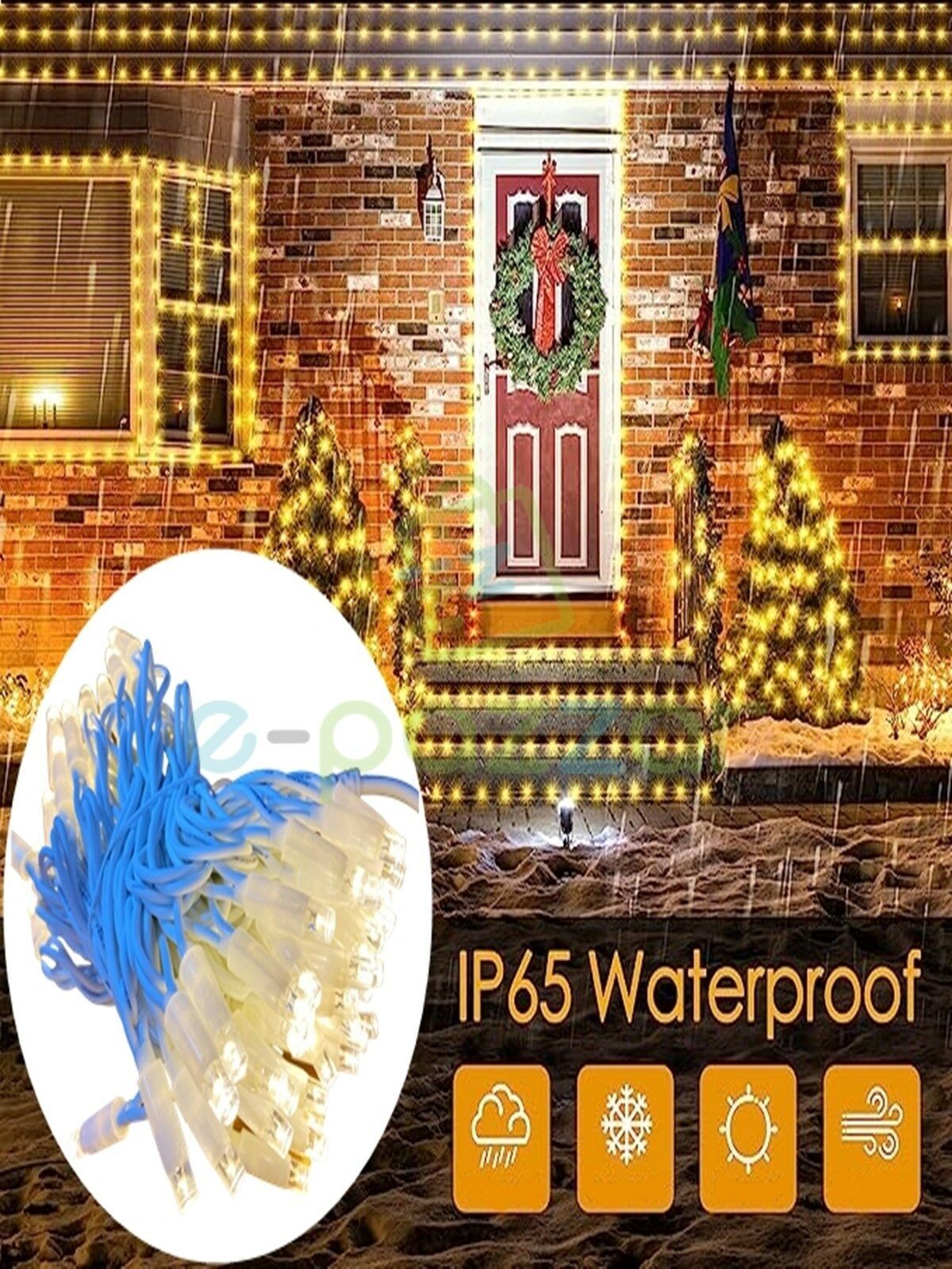10mt 100 Led IP65 Dış Mekan Led Işık Siyah Kablo