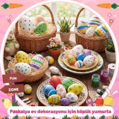 2'li Paskalya Strafor Yumurta Seti, Hobi, Boyama ve Süsleme Malzemesi, Boyanabilir Köpükler  8x6 Cm
