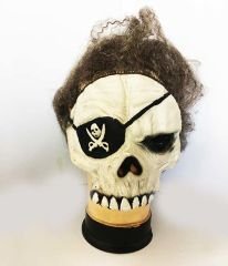 Uzun Saçlı Korsan Göz Maskeli Lateks Korsan Et Maske