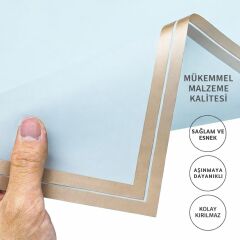 Çiçek Buket Kağıdı, Altın Kenarlı Çiçek Ambalaj Kağıdı, Mat OPP 58x58 cm - 20 Adet, Bulut Mavisi