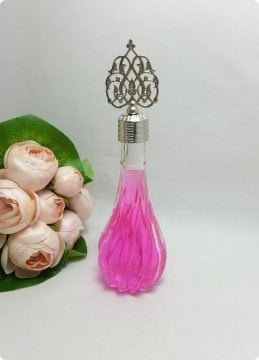 12 li Metalize Tepelikli İksir Burgu Cam Kolonya Şişesi