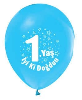 BALON 1 YAŞ İYİKİ DOĞDUN MAVİ PK:100-KL:50