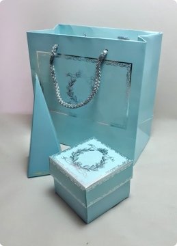 10 Lu (8x8x6 Cm) Baskılı Karton Kare Bebek Şekeri Kutuları