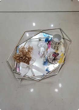 Buket çiçek süslü prizma model söz, nişan yüzük tepsisi / damat kahvesi ALTIN DAMT KAHV