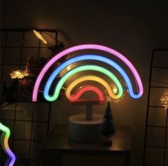 Neon Işıklı Gökkuşağı Masa Gece Lambası