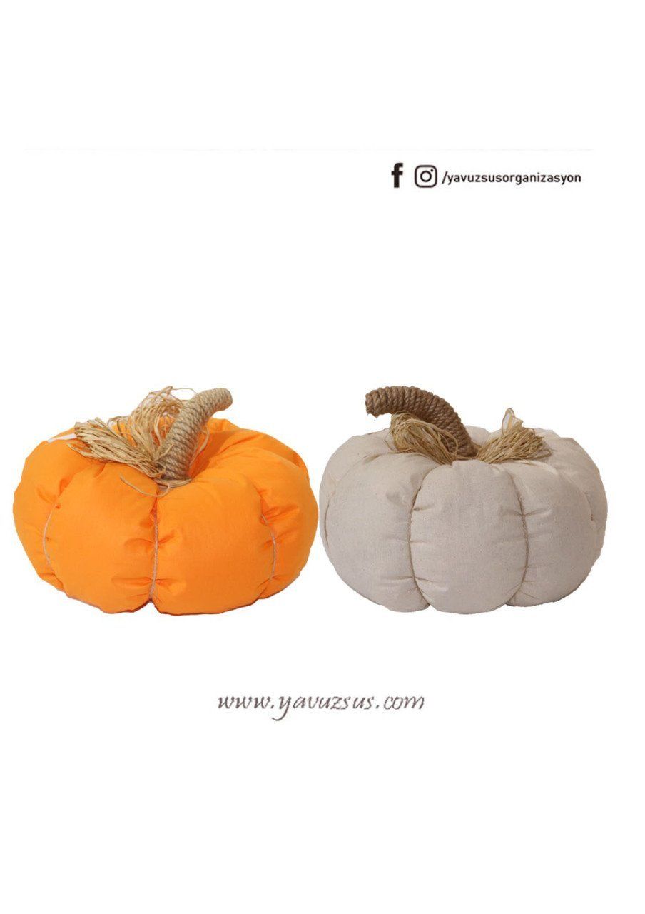 Büyük Boy Balkabağı Yastık (30*17cm) KREM 3 TANE