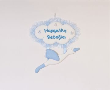 Bebek odası kapı süsü ;Küçük Bulut,Puset,Bebek