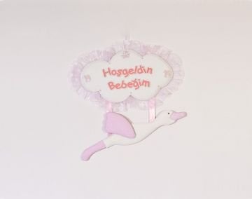 Bebek odası kapı süsü ;Küçük Bulut,Puset,Bebek