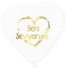 BALON SENİ SEVİYORUM KALP ŞEFFAF ALTIN PK:50