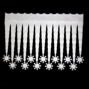 İkili Köpük Sarkıt Kar Tanesi Duvar Süsü 60x43cm