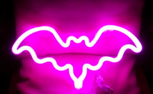 Neon Işıklı Yarasa Masa Gece Lambası