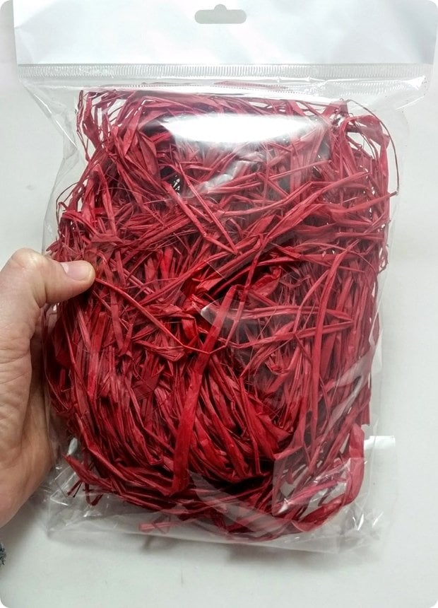 Renkli Doğal Rafya Saman Asetat Kutu Taban Süsü