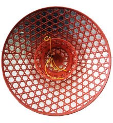 Kelebek Damlalı Saten Kaplama Gümüş Vietnam Şapkası
