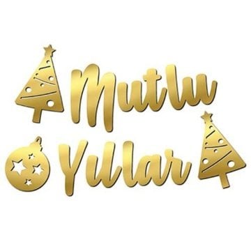 Mutlu Yıllar Metalize Kaligrafi Banner