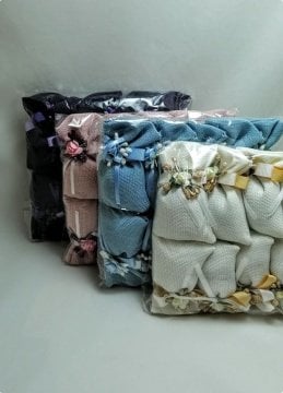 10 lu Süslü, Etamin Kumaşlı Mini Lavanta Kesesi