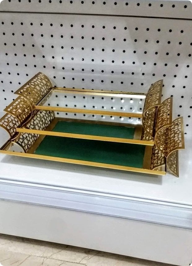 3 lü aynalı tepsi seti