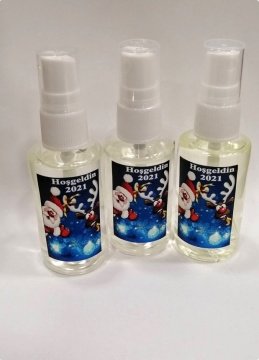 50 cc Yılbaşı Hediyelik Spreyli / Fısfıslı Pvc Kolonyalı Şişe