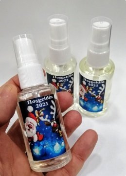 50 cc Yılbaşı Hediyelik Spreyli / Fısfıslı Pvc Kolonyalı Şişe