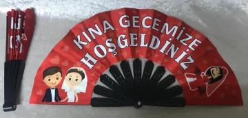 Baskılı kına gecemize hoşgeldiniz yelpaze