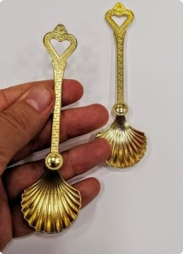 İstiridye Şeklinde Metal Kahve Kaşık GUMUS