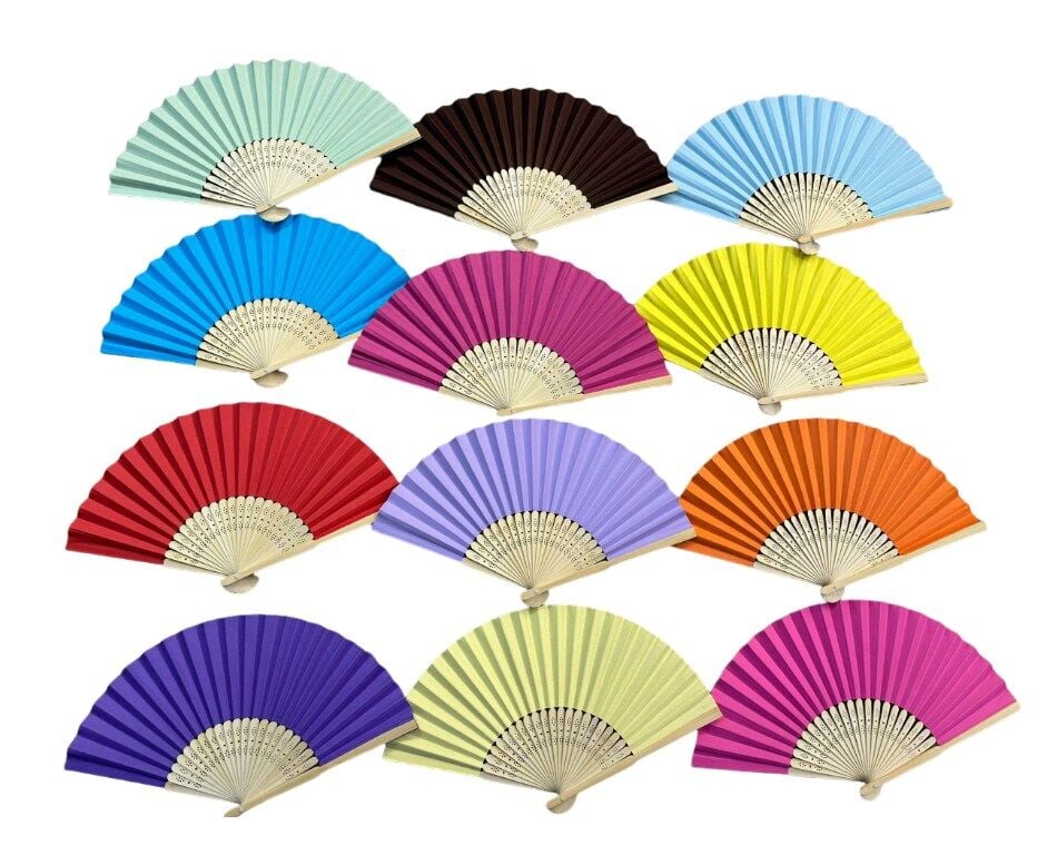 Ahşap Üzeri Renkli Kağıt Yelpaze (Baskıya Uygun)