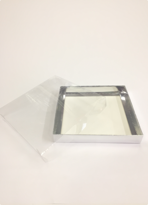 20x20x5 cm Altı Karton Asetat Kapaklı Kutu 20 li