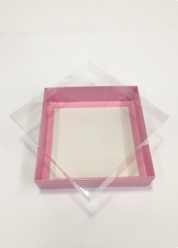 20x20x5 cm Altı Karton Asetat Kapaklı Kutu 20 li