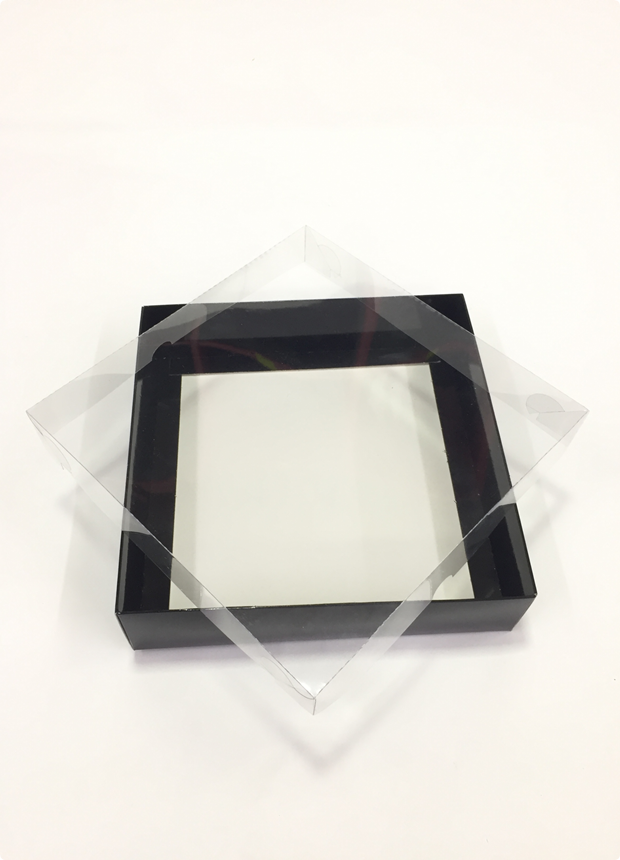 20x20x5 cm Altı Karton Asetat Kapaklı Kutu 20 li