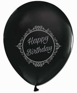 BALON HAPPY BIRTHDAY GÜMÜŞE SİYAH PK:100 KL:50