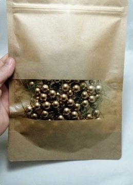 Doypack Pencereli Kraft Kalın Kilitli Kese Kağıdı