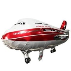 Kırmızı Beyaz Renk Turkish Airlines Uçağı Folyo Balon 95 cm