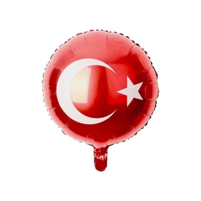 Türk Bayrağı yuvarlak FOLYO BALON 18 İnç
