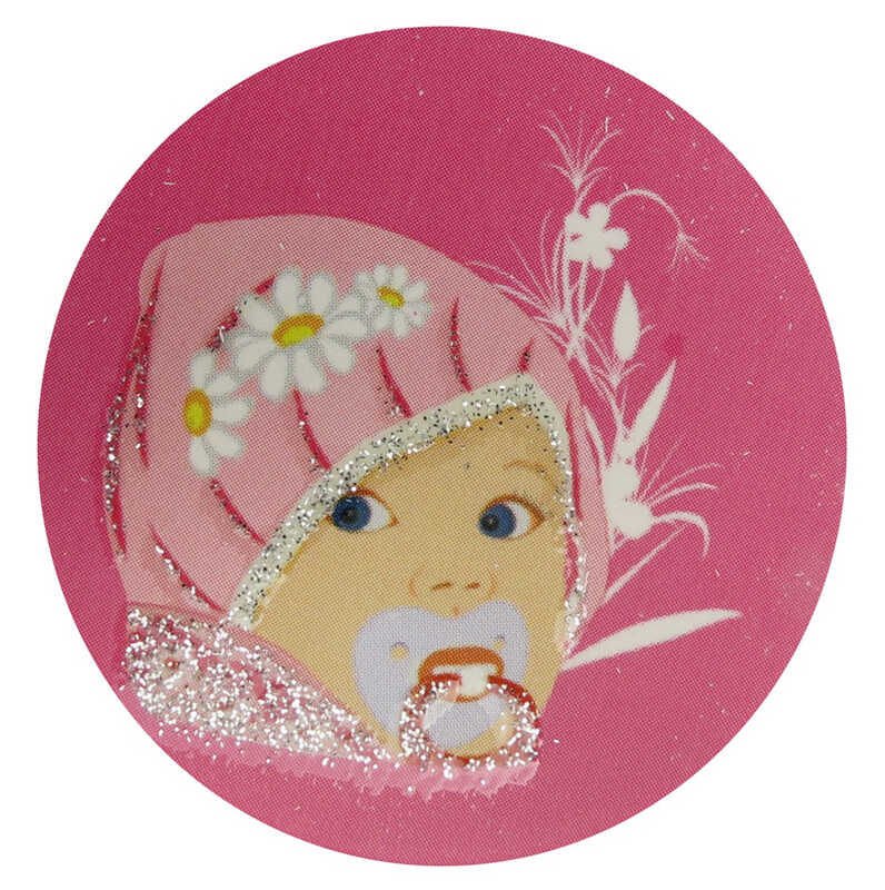 STİCKER BEBEK EMZİKLİ PAPATYALI PEMBE P50