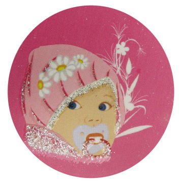 STİCKER BEBEK EMZİKLİ PAPATYALI PEMBE P50