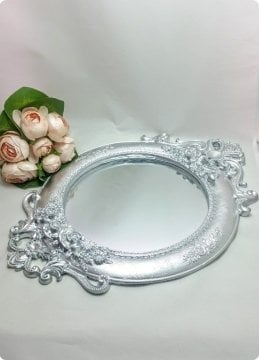 Polyester Aynalı Tepsi / Supla Gümüş